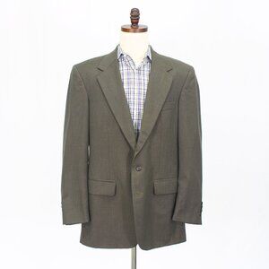 Savile Row 42L Green Blazer Sport Coat Jacket 2-Button Solid Y399